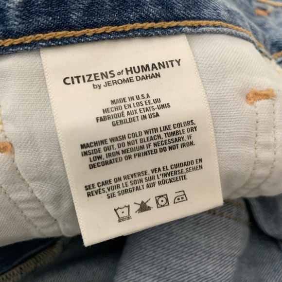 CITIZENS OF HUMANITY Jeans Liya High Rise Classic Crop Side Color block 27 - Picture 6 of 13